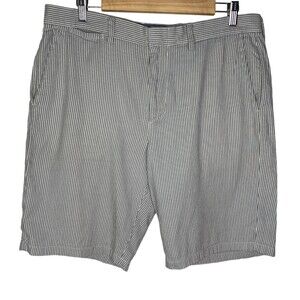 J Crew Club mens gray striped chino shorts size 34